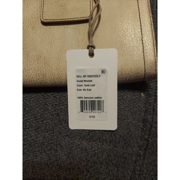 NWT $168 Hobo Wrislet Gold Leaf 100%Geniuine Leather Violet Wrislet - Picture 3 of 14